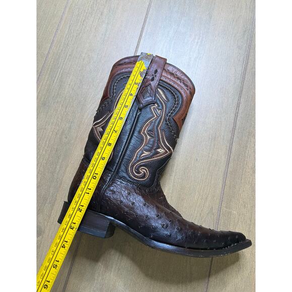 Los Altos Full Quill Ostrich Cowboy Boots Brown Western Leather Mens 7 EE Mexico main image 10